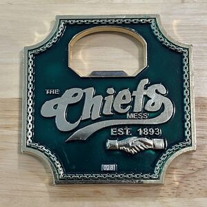 Challenge Coin US Navy Chief Petty Officer CPO Mess Cheers Chiefs Bottle Opener
